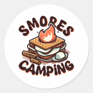 S'mores-Camping Runder Aufkleber