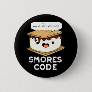 Smores Code Funny Food Pub Dark BG Button