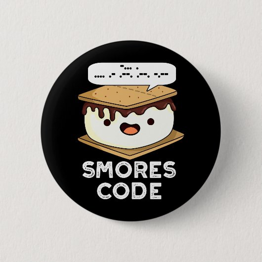 Smores Code Funny Food Pub Dark BG Button (Vorderseite)