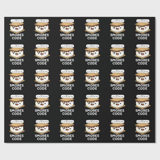 Smores Code Funny Food Pub Dark BG Geschenkpapier (Flach)