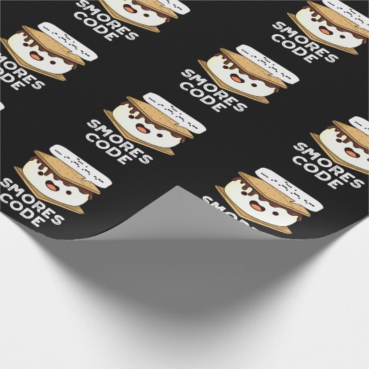 Smores Code Funny Food Pub Dark BG Geschenkpapier (Ecke)