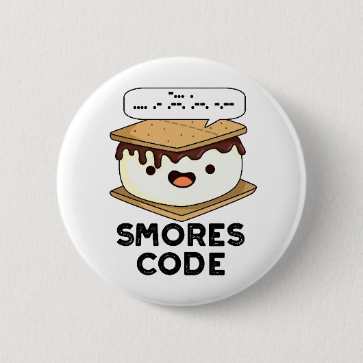 Smores Code Funny Food Puff Button (Vorderseite)