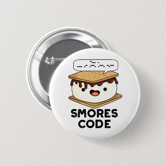 Smores Code Funny Food Puff Button (Vorne & Hinten)