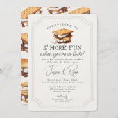 S'mores Fall Bonfire Außenpaare Dusche Einladung (Vorne/Hinten)