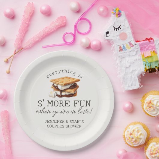 S'mores Fall Bonfire Außenpaare Dusche Pappteller (Party)