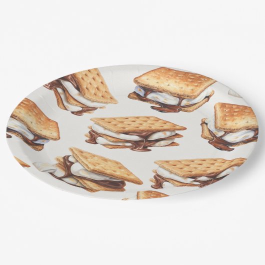 S'mores Fall Bonfire Outdoor Party Pappteller (Schrägansicht)