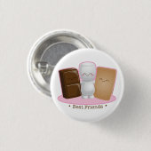 S'mores Freund-runder Knopf Button (Vorne & Hinten)