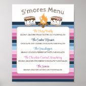S'Mores Gender offenbart Party-bearbeitbares Menü Poster (Vorne)