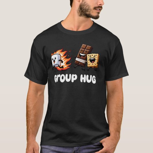 Smores Group Hug Camping Funny Graphic T-Shirt (Vorderseite)