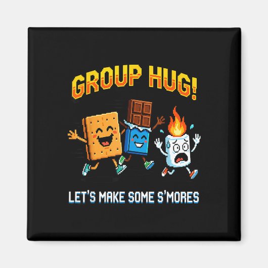 Smores-Gruppenumarmung lustiger Gamer Marshmallow- Magnet (Vorne)