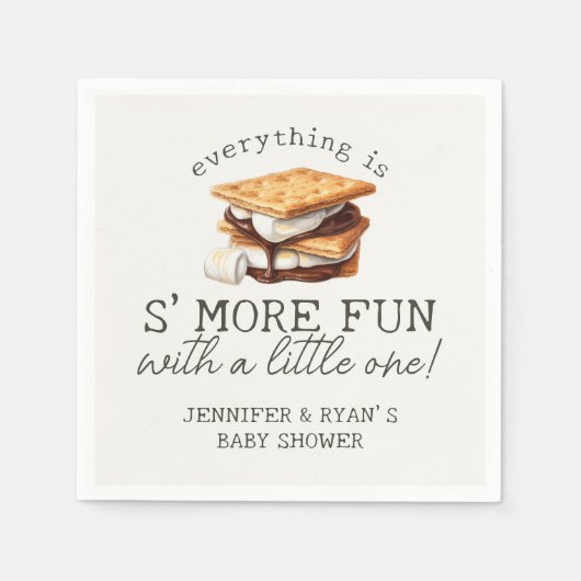 S'mores Herbst Bonfire Outdoor Baby Shower Serviette (Vorderseite)