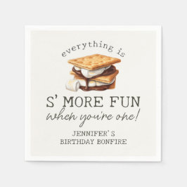 S'mores Herbst-Bonfire-Outdoor-Erstgeburtstag Serviette