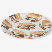 S'mores Herbst Bonfire Outdoor-Party Pappteller (Schrägansicht)