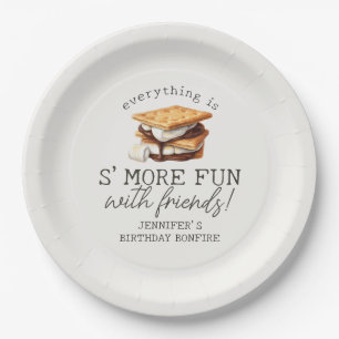 S'mores Herbst-Lagerfeuer-Outdoor-Birthday-Party Pappteller