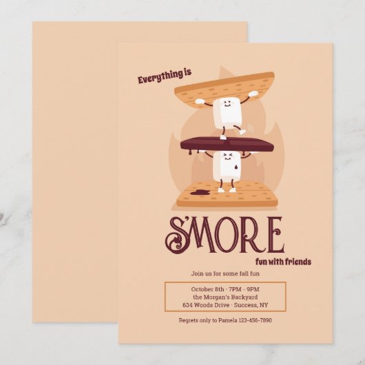 Smores Invitation Einladung (Vorne/Hinten)