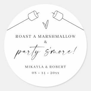 S'mores Kit Gefallen Labels Hochzeitsfeier Geschen Runder Aufkleber