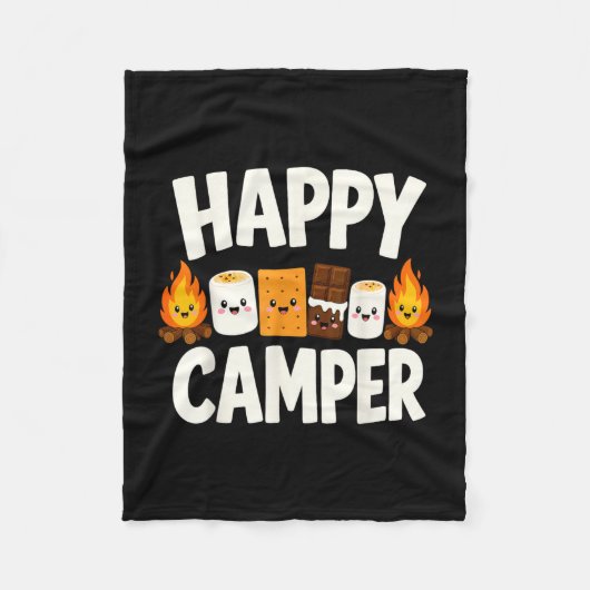 S'mores Lagerfeuer Camping Fleecedecke (Vorderseite)