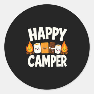 S'mores Lagerfeuer Camping Runder Aufkleber