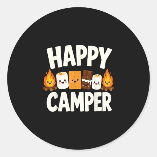 S'mores Lagerfeuer Camping  Runder Aufkleber (Vorderseite)