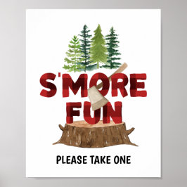 Smores Lumberjack Geburtstagsparty Sign Poster