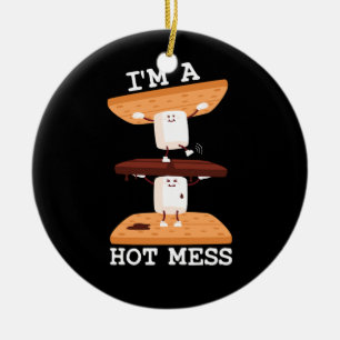 Smores Marshmallows Funny Campfire Ich bin ein hei Keramik Ornament