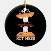 Smores Marshmallows Funny Campfire Ich bin ein hei Keramik Ornament (Hinten)