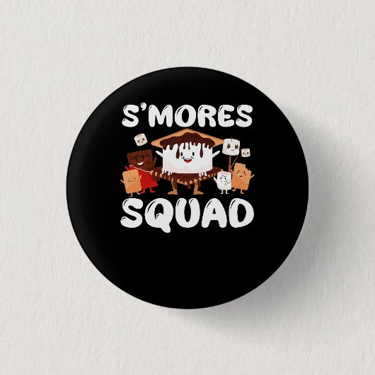 S'mores Marshmallows Funny Smores Squad Camping Ca Button (Vorderseite)