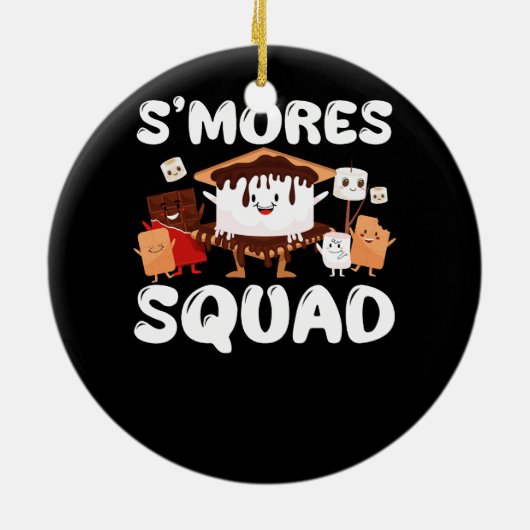 S'mores Marshmallows Funny Smores Squad Camping Ca Keramik Ornament (Hinten)