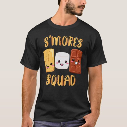 S'mores-Marshmallows Smores-Squad Camping Lagerfeu T-Shirt (Vorderseite)
