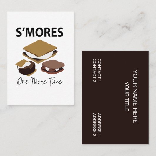 Smores S'mores Dessert noch einmal etwas langsamer Visitenkarte (Vorne/Hinten)