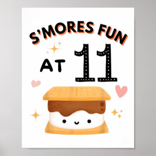 S'mores Spaß Camping Geburtstag 11 Jahre alte Camp Poster