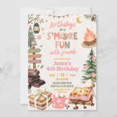 S'mores Spaß mit Freunden Mädchen Geburtstag Einladung (Vorderseite)