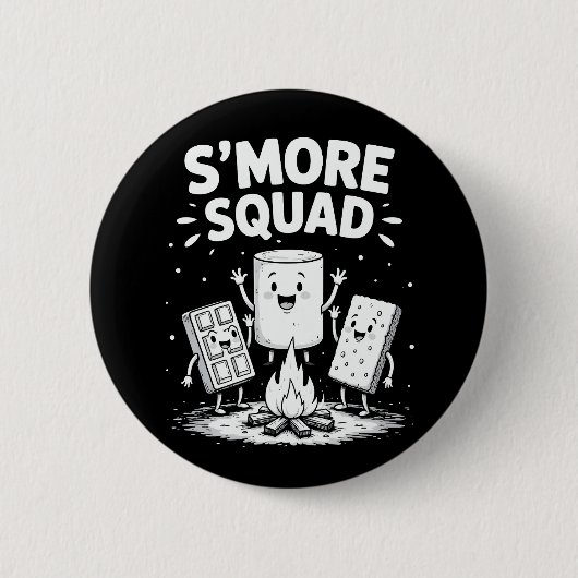 S'mores Squad Camping Campfire Cute Marshmallow Button (Vorderseite)