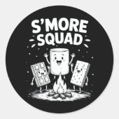 S'mores Squad Camping Campfire Cute Marshmallow Runder Aufkleber (Vorderseite)