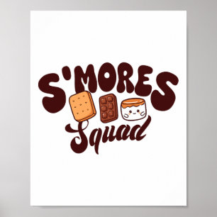 S'mores Squad Camping Lagerfeuer Schokolade Marshm Poster