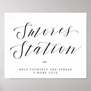 S'mores Station Chic Brautparty- oder Hochzeitssch Poster