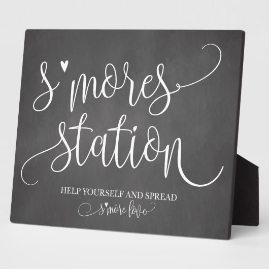 S'mores Station Gefallen Party Signage Fotoplatte (Seite)