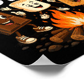 S'mores-Truppe lustige Marshmallow Lagerfeuer Poster (Ecke)
