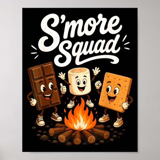 S'mores-Truppe lustige Marshmallow Lagerfeuer Poster (Vorne)