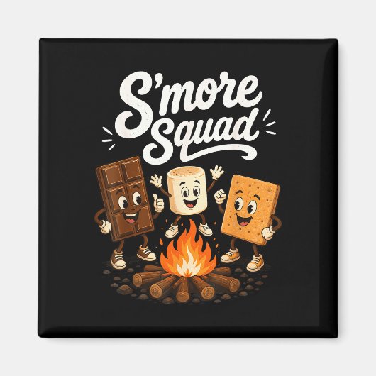 S'mores-Truppe lustiger Marshmallow-Lagerfeuer Magnet (Vorne)