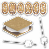 S'mores und Marshmallows Aufkleber (Vorderseite)