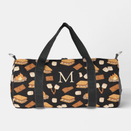 S'mores Vintage-Camping Lagerfeuer Monogramm Camp Duffle Bag