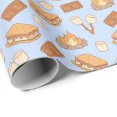 S'mores Vintage-Camping Marshmallow Lagerfeuer Cam Geschenkpapier (Rolleneckpunkt)