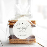 S'mores Wedding Party Fevor Kit Aufkleber Labels<br><div class="desc">Auf unseren Aufkleber-Etiketten finden Sie Marshmallow-Spieße mit eleganten Schriftzeichen für das perfekte Label auf Zuhause-Geschenken für Ihr Party oder Hochzeitsfest.</div>