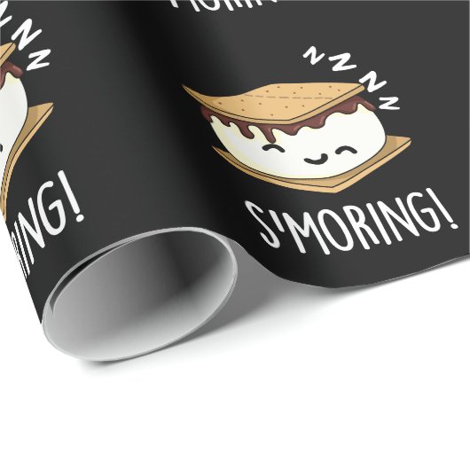 Smoring Funny Smore Puns Dark BG Geschenkpapier (Rolleneckpunkt)