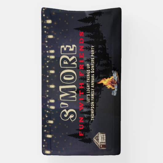 S'mos Spaß Bonfire Backyard Keks Freundschaft gebe Banner (Vertikal)