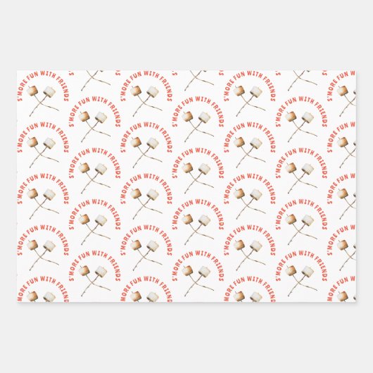 S'mos Spaß Bonfire Backyard Keks Freundschaft gebe Geschenkpapier Set (Vorderseite)