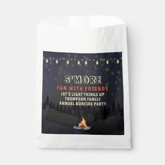S'mos Spaß Bonfire Backyard Keks Freundschaft gebe Geschenktütchen (Vorderseite)