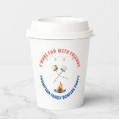 S'mos Spaß Bonfire Backyard Keks Freundschaft gebe Pappbecher (Rückseite)