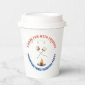 S'mos Spaß Bonfire Backyard Keks Freundschaft gebe Pappbecher (Vorderseite)